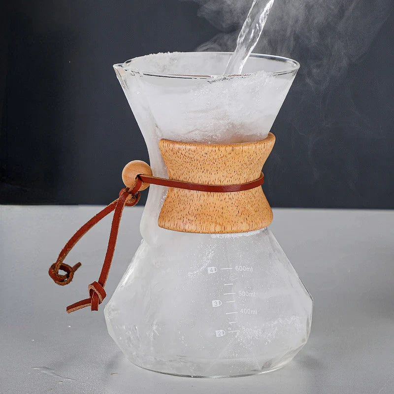 Afralia™ Glass Coffee Maker Hand Brewed Pot Drip Filter Cup Espresso Pot