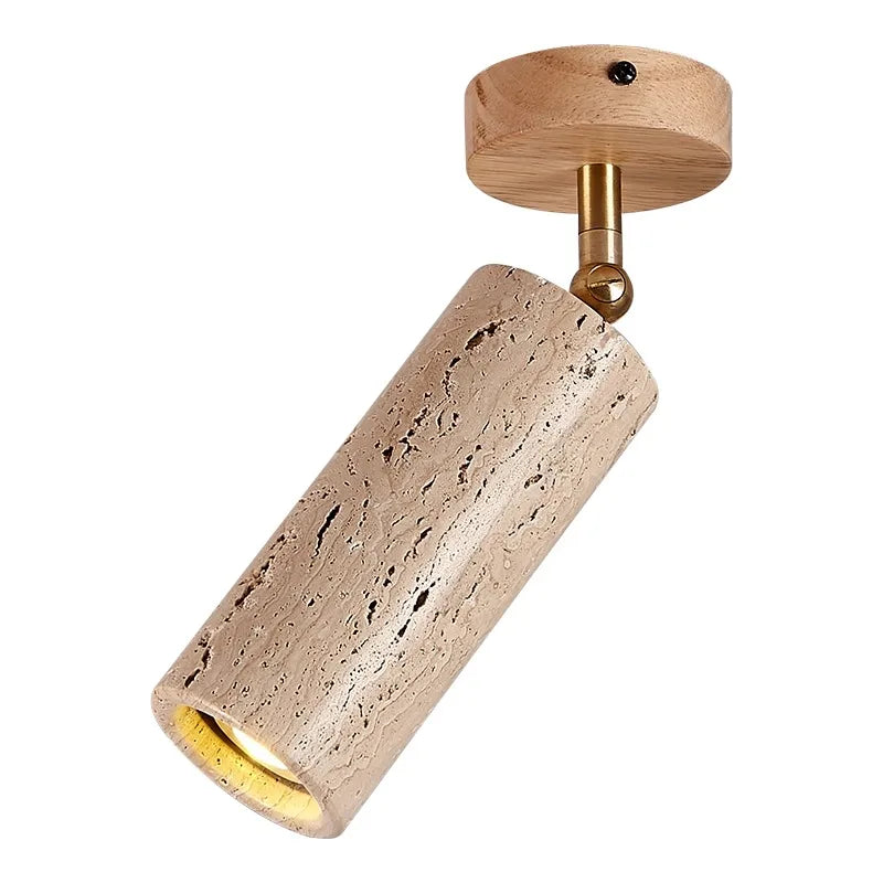 Afralia™ LED Natural Stone Spotlights for Ceiling and Wall, Walnut Log Wood, E27 Bulb