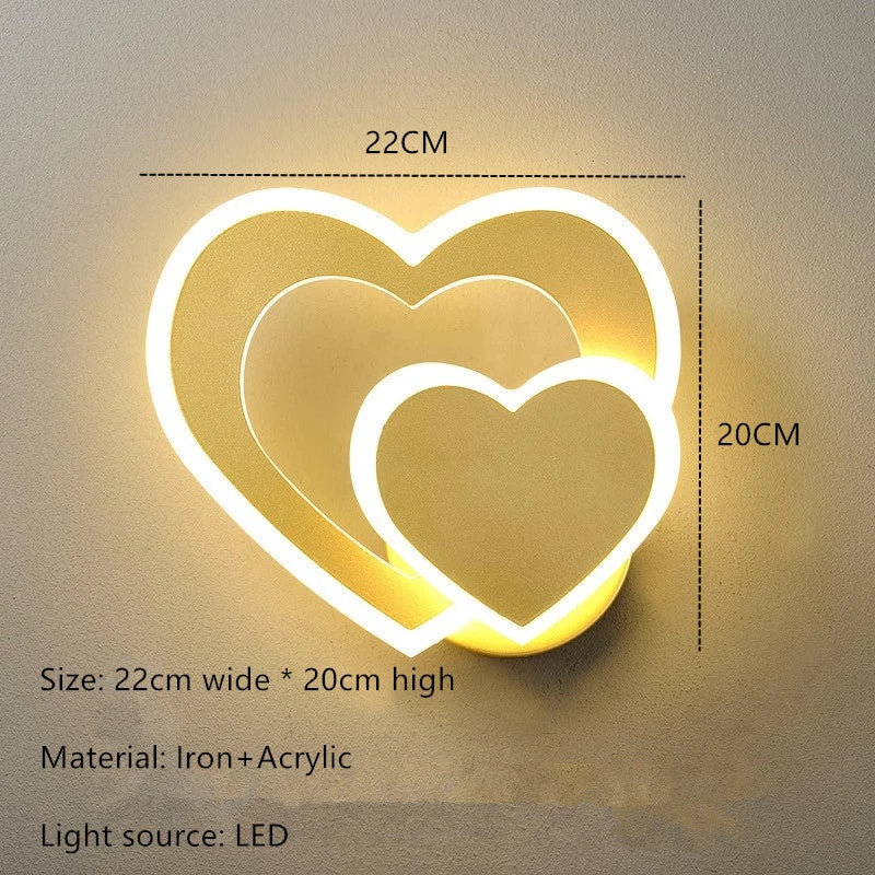 Afralia™ LED Heart Wall Lamp - Nordic Love Design for Bedroom, Living Room & Corridor