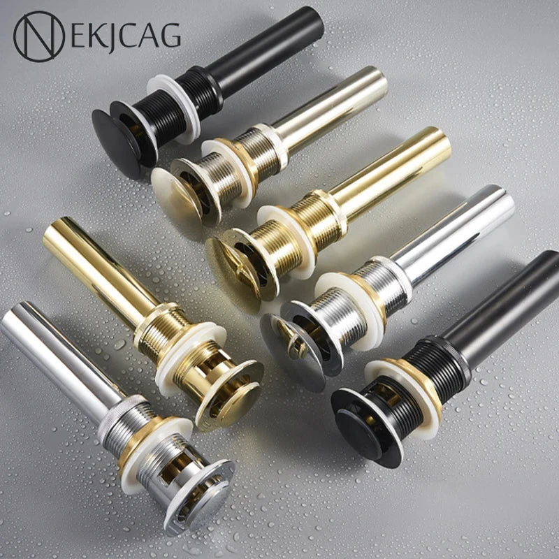 Afralia™ Gold Large Round Bathroom Pop-up Drain for Copper Washbasin Sink