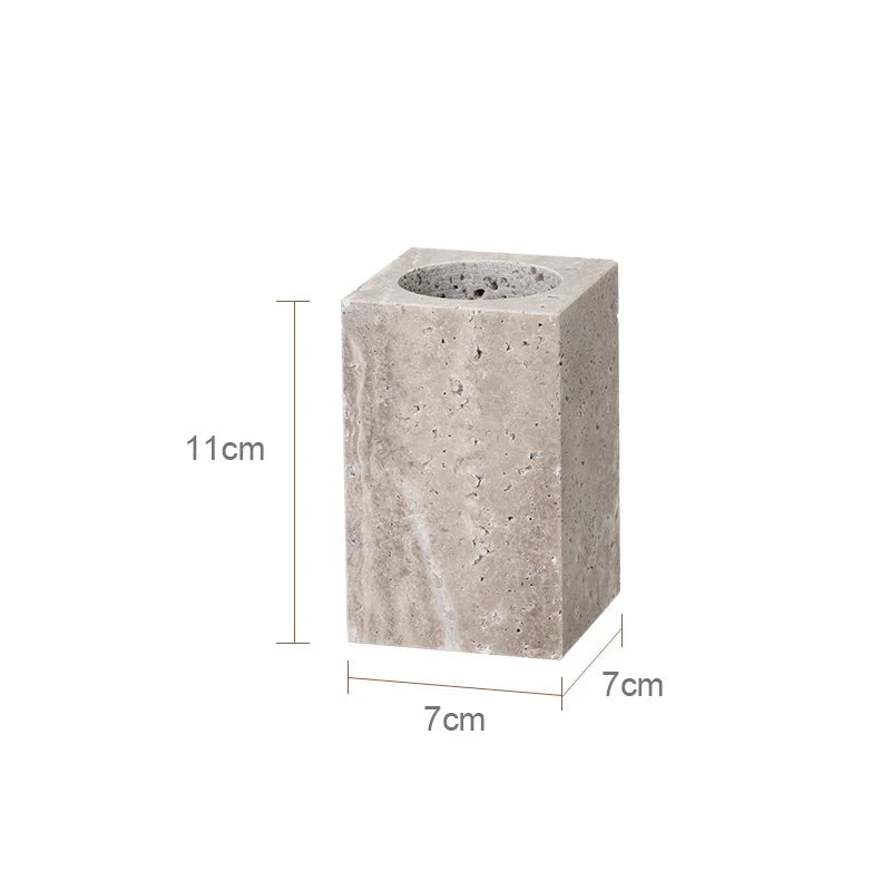 Afralia™ Natural Marble Bathroom Set with Soap Dispenser, Diffuser, & Holder Tray