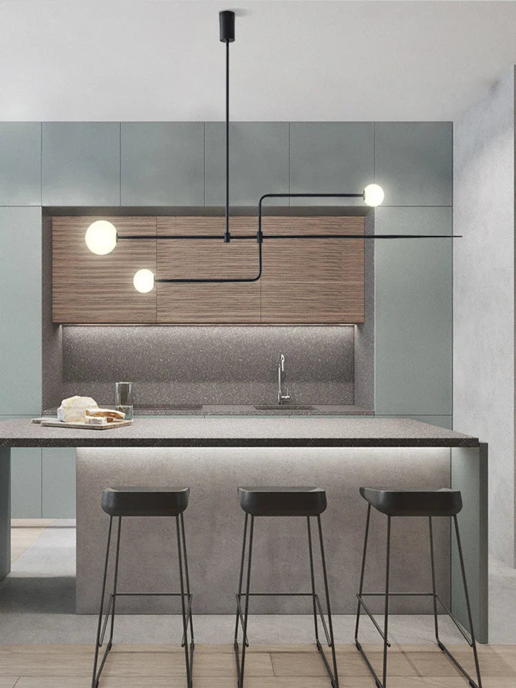 Afralia™ Arc Line Chandelier: Nordic Suspension Pendant for Living Dining Room Kitchen