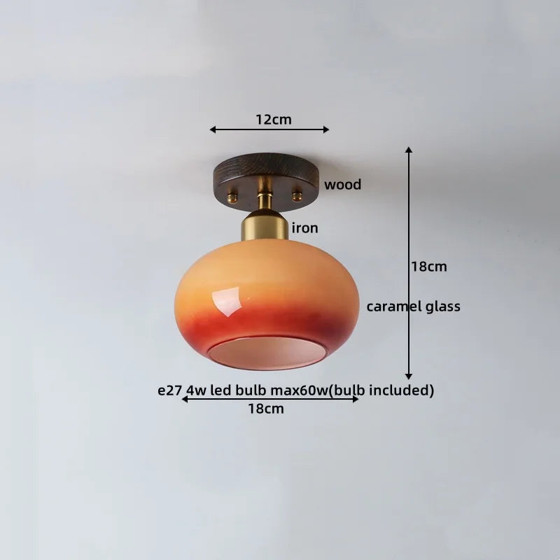 Afralia™ LED Ceiling Lamp Japanese Style Glass Modern Living Room Lighting