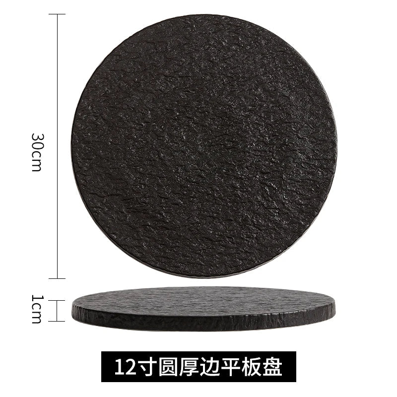 Afralia™ Rock Plate: Elegant Japanese Tableware for Home Dining and Decoration