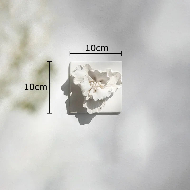 Afralia™ White Flower Wall Hanging: Artistic Living Room Decor & Floral Ornaments