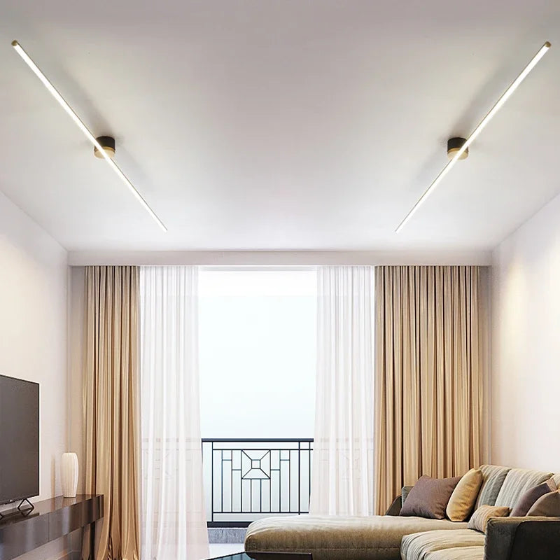 Afralia™ LED Strip Ceiling Light: Sleek Modern Design for Home Lighting Ambiance