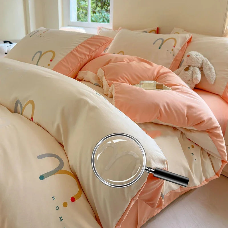 Afralia™ Soft 3D Printed Cartoon Bed Set - Double-Colored, Skin-Friendly Bed Linens for Adults