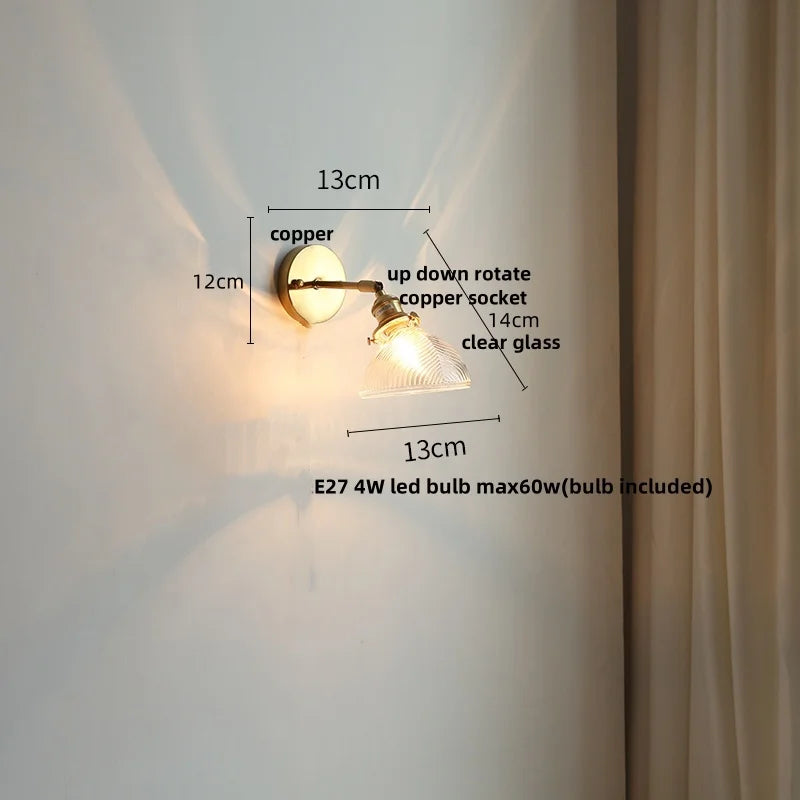 Afralia™ White Glass Copper LED Wall Sconce with Pull Chain Switch