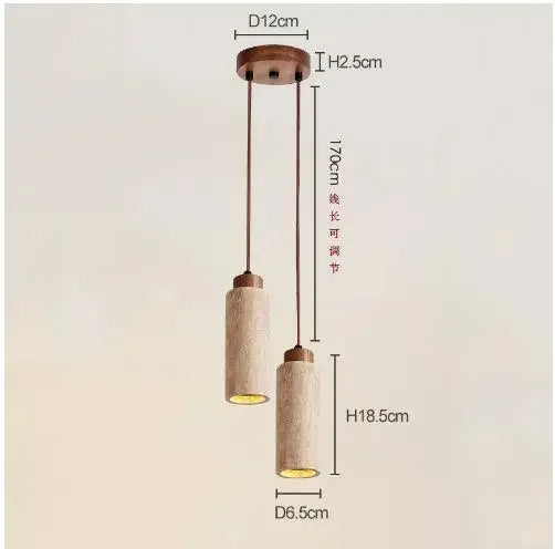 Afralia™ Travertine Stone Pendant Chandelier for Kitchen Dining Room