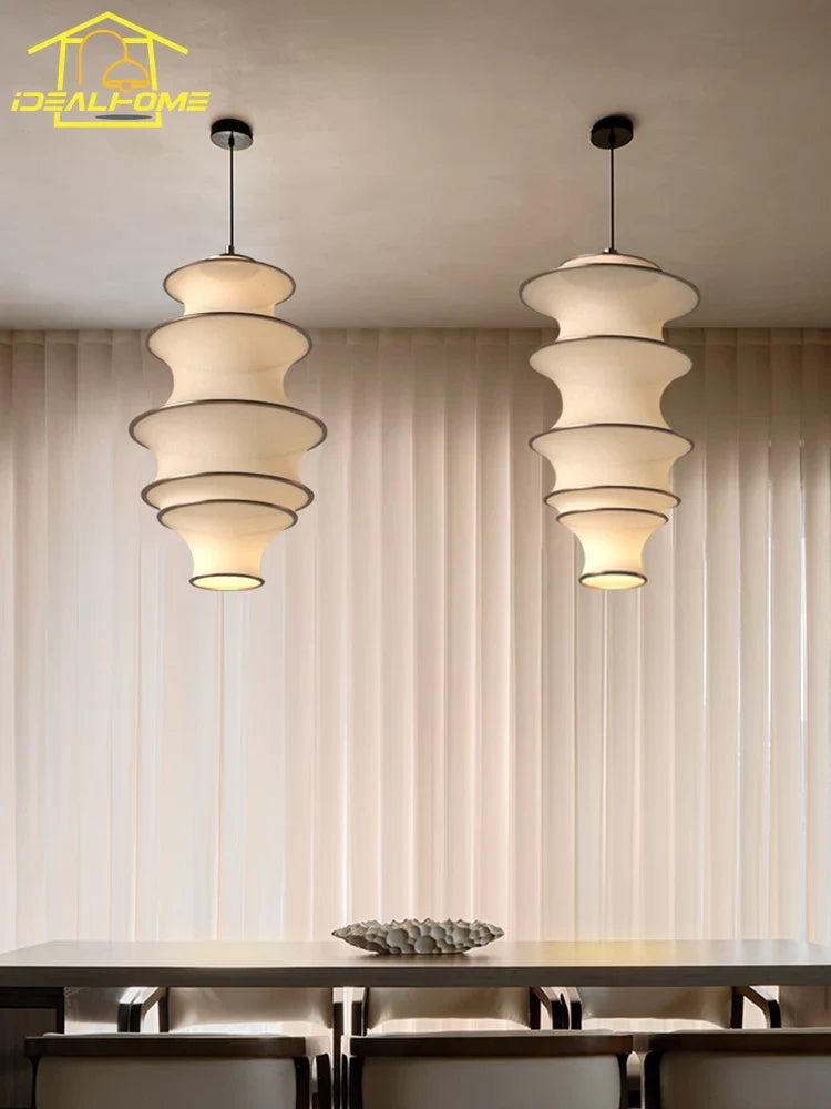 Afralia™ Wabi-Sabi Fabric Art LED Pendant Light for Home Decor and Hospitality