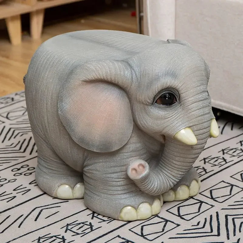 Afralia™ Animal Resin Sculpture Footstool Seat Cartoon Statue Chair for Living Room