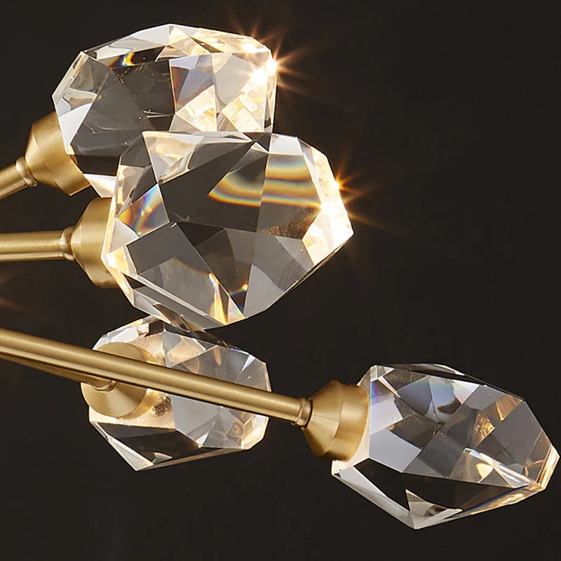 Afralia™ Modern Diamond Crystal Chandelier LED Light Fixtures for Kitchen Living Room