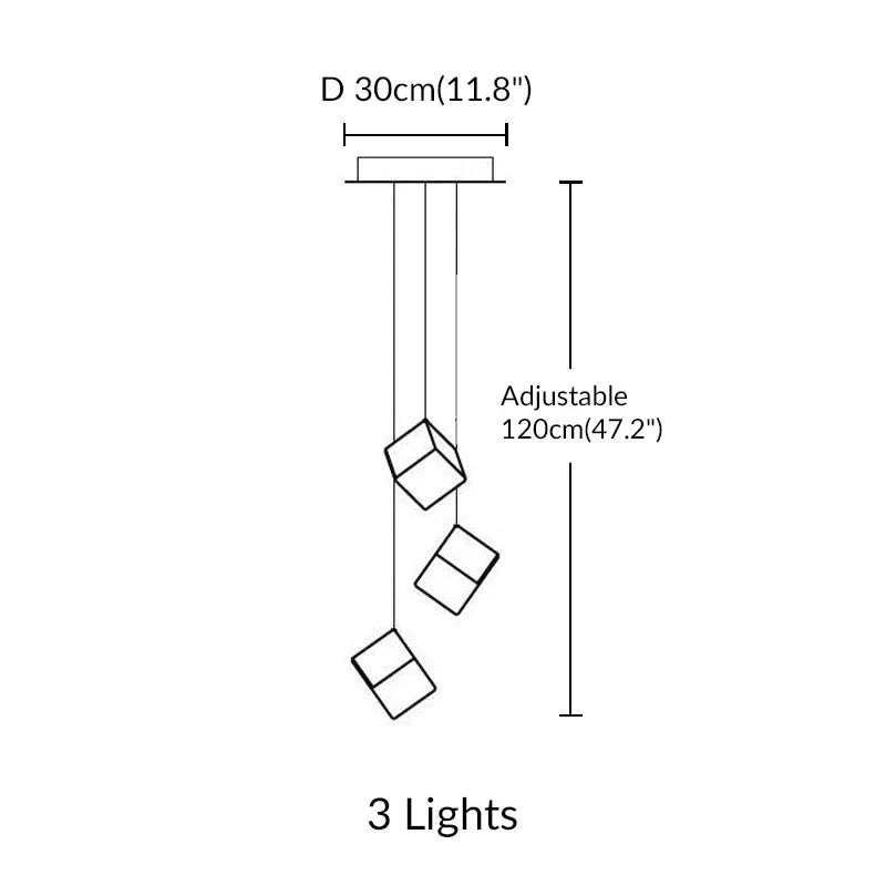 Afralia™ Modern Glass Ice Cube LED Chandelier for Kitchen Living Room Lighting
