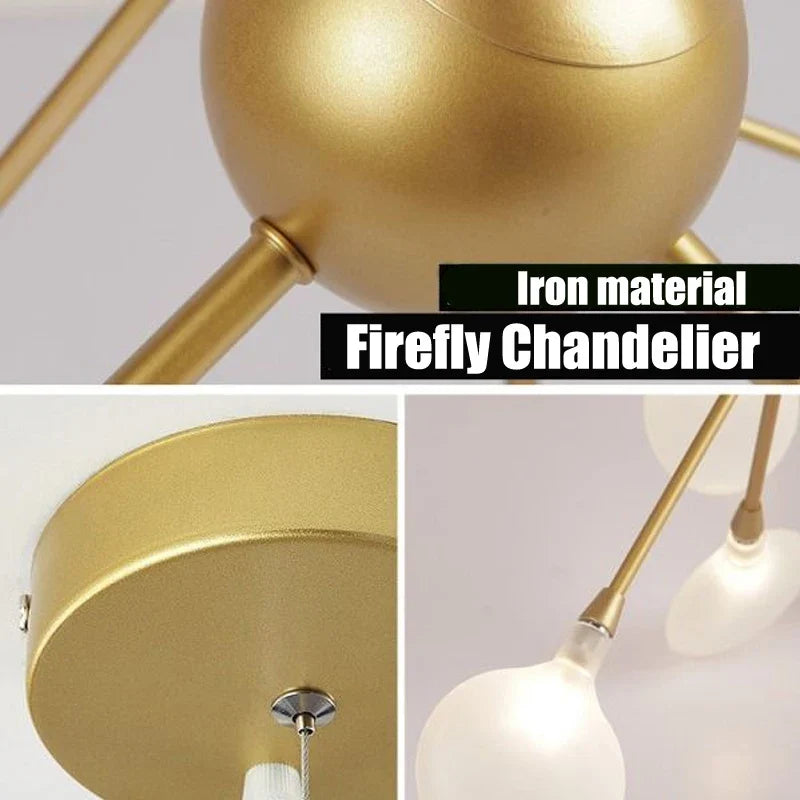Afralia™ Modern Firefly Pendant Chandelier LED Light Acrylic Ceiling Lamp for Home Decor
