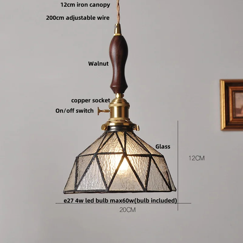 Afralia™ Blue Glass LED Pendant Light Fixture - Nordic Modern Hang Lamp