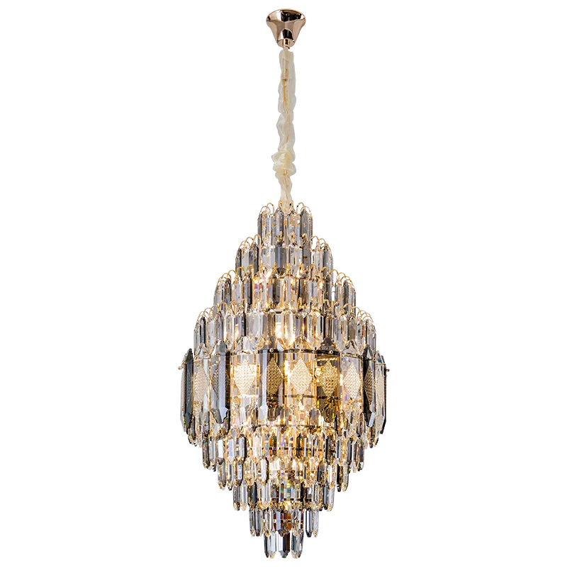 Afralia™ Luxury Crystal Chandelier for Villa Living Room with Elegant Hollow Design