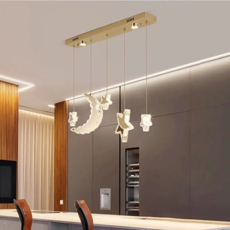 Afralia™ Star Moon Pendant Light for Restaurant, Bar Counter, and Entrance