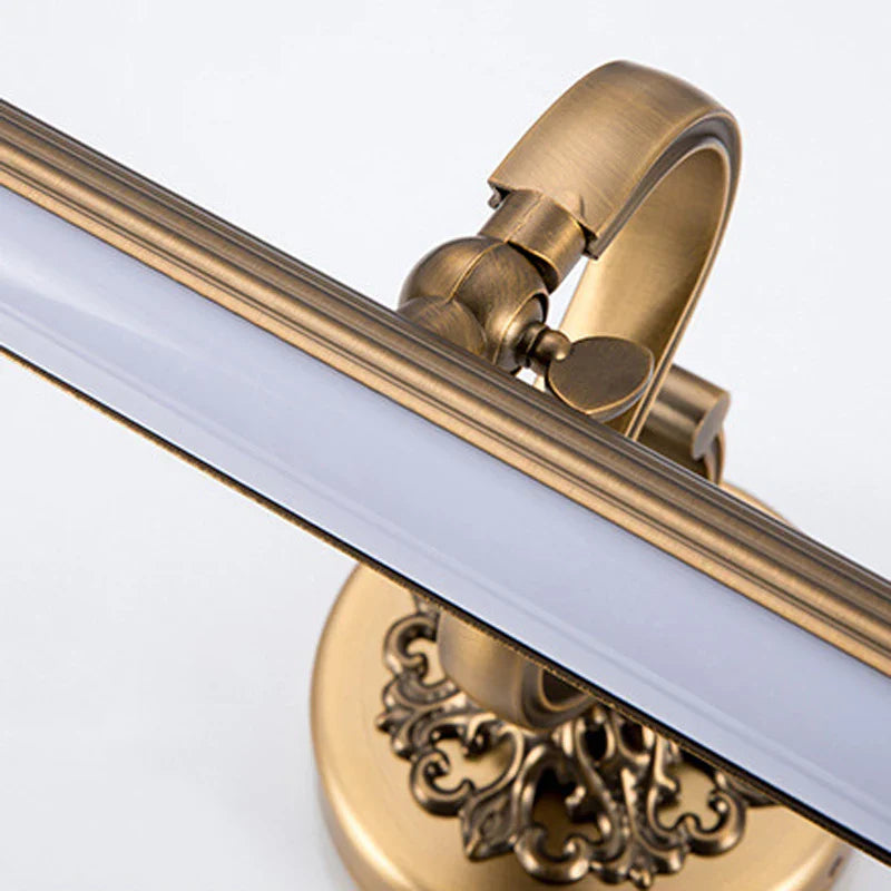 Afralia™ Antique Golden Europe Bronze Mirror Lamp LED 8W 51cm Bedroom Wall Light