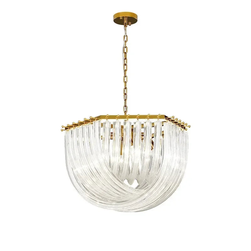 Afralia™ Modern Bent Glass Tube Chandelier - Nordic Art Designer Hanging Lamp