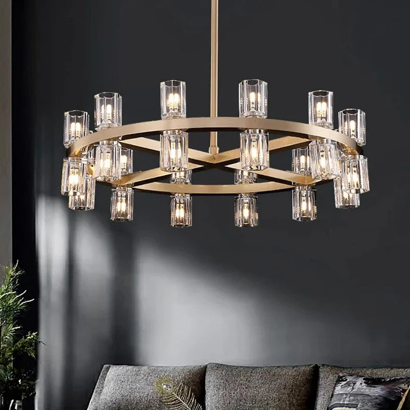 Afralia™ Crystal Chandelier: Luxury Living Room & Dining Room Pendant Light