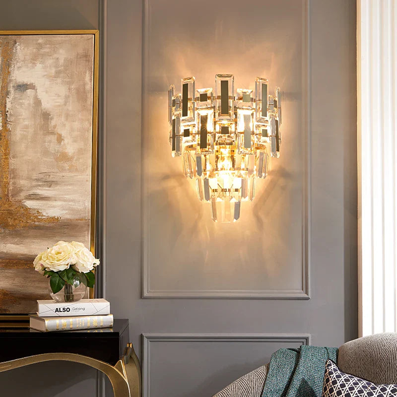 Afralia™ Crystal Wall Lamp: Elegant Living Room & Bedroom Decor