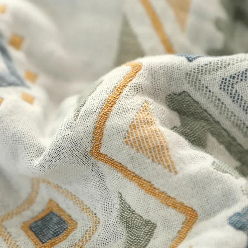 Afralia™ Cotton Gauze Geometry Summer Blanket
