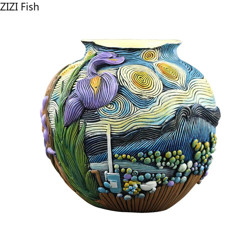 Afralia™ Starry Night Vase - Creative Floral Arrangement & Room Decor