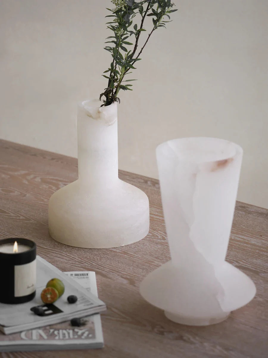 Afralia™ White Onyx Marble Vase for Modern Decor