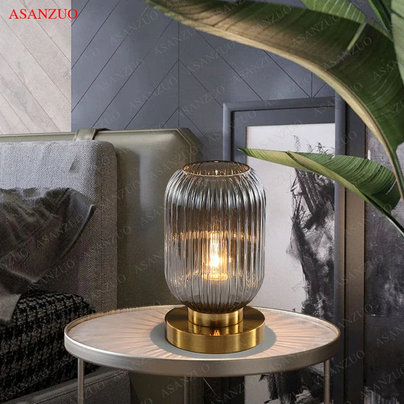 Nordic Glass Table Lamp for Bedroom & Living Room by Afralia™