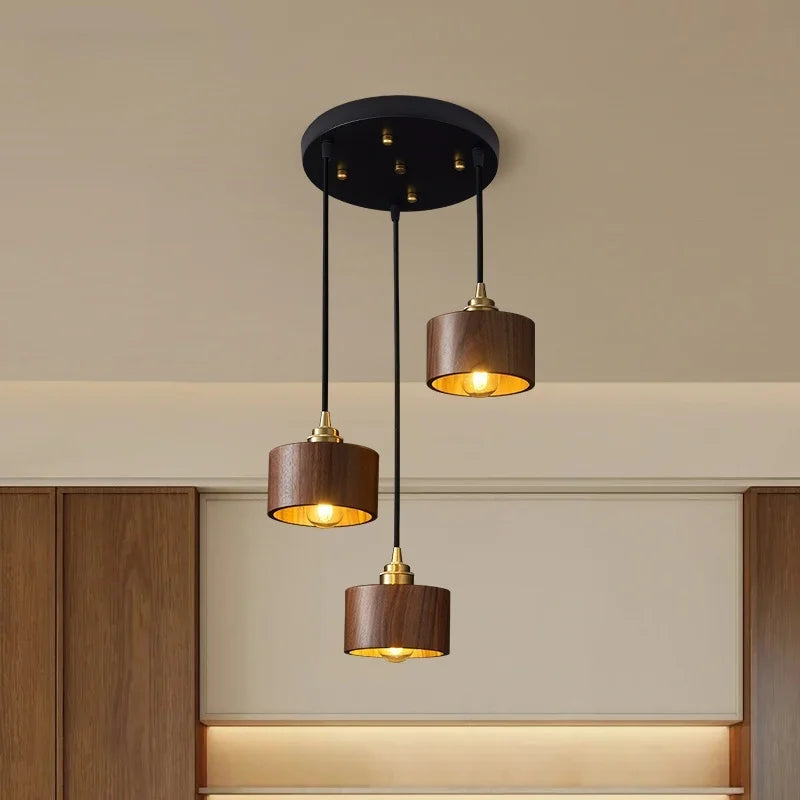 Afralia™ Wooden LED Pendant Lamp for Home & Commercial Spaces