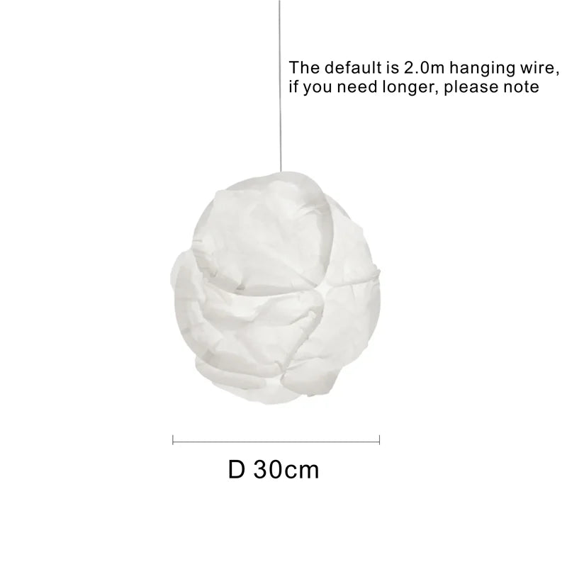 Afralia™ Cloud White Pendant Light: Rice Paper Ball Lampshade for Kitchen Island, Restaurant & Kids Room
