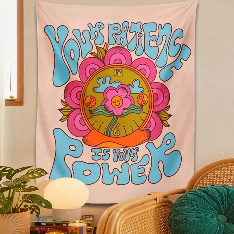 Afralia™ Rainbow Flower Tapestry Wall Hanging - Hippie Boho Vibes for Teen Room Decor