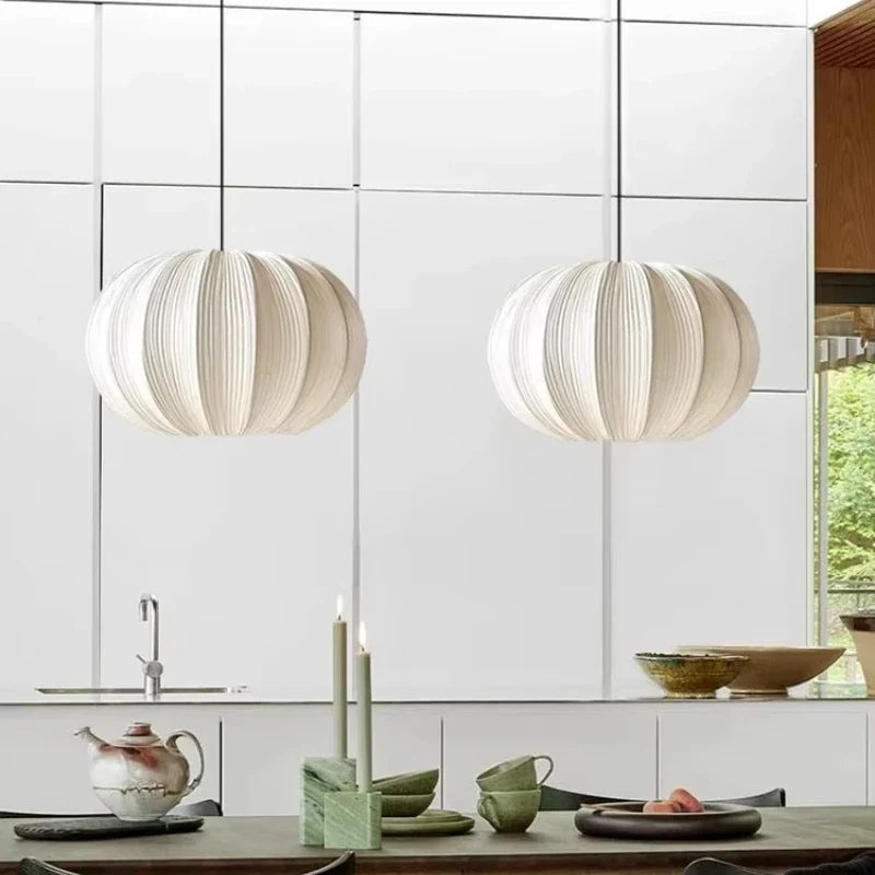 Afralia™ Fabric LED Pendant Lights Bar Chandelier Dining Room Decor Lighting