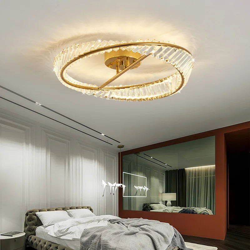 Afralia™ Crystal LED Chandelier Lamps: Modern Luxury Ceiling Lights for Bedroom & Living Room