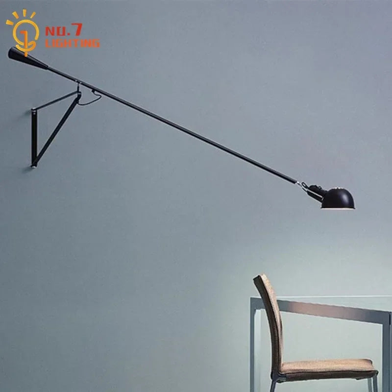 Afralia™ Adjustable LED Wall Lamp Swing Arm Modern Light Fixture Black/White for Living Room
