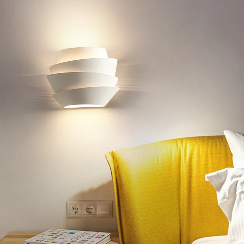 Afralia™ Pinecone White Metal Wall Lamp LED Lights for Bedroom and Living Room