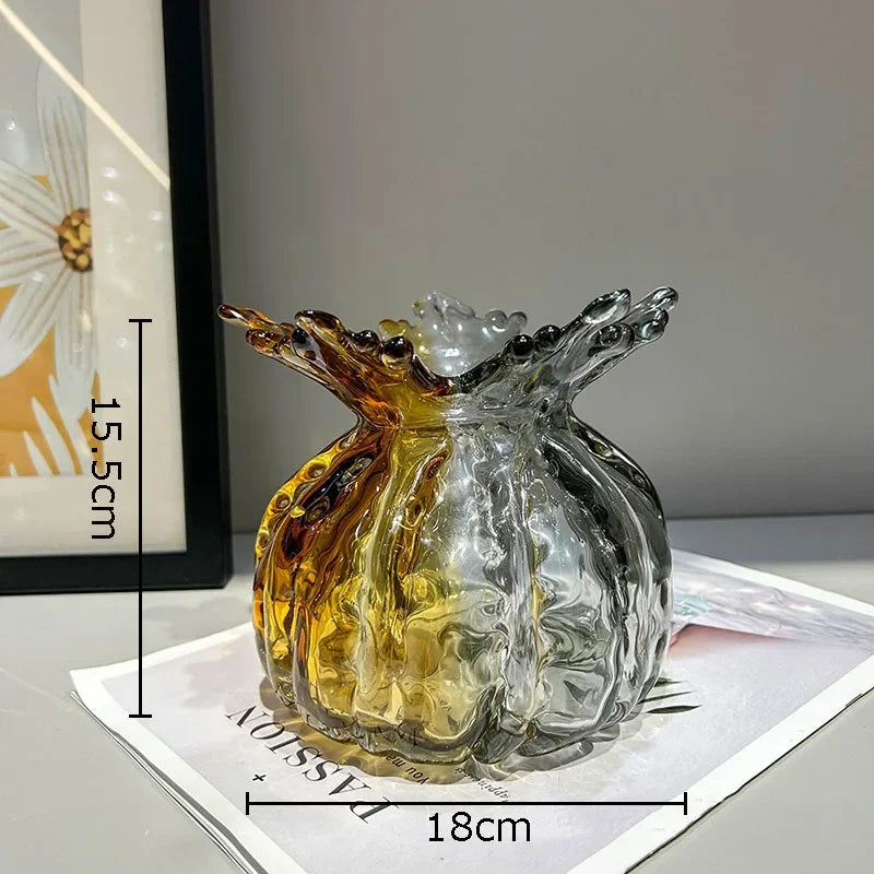 Afralia™ Glass Vase: Creative Flower Edge Decor for Desk, Home Decor, Crafts, Ornaments