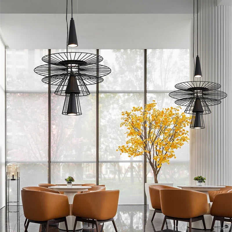 Afralia™ Nordic Mesh Spotlight Chandelier for Hotel Dining Room Decor