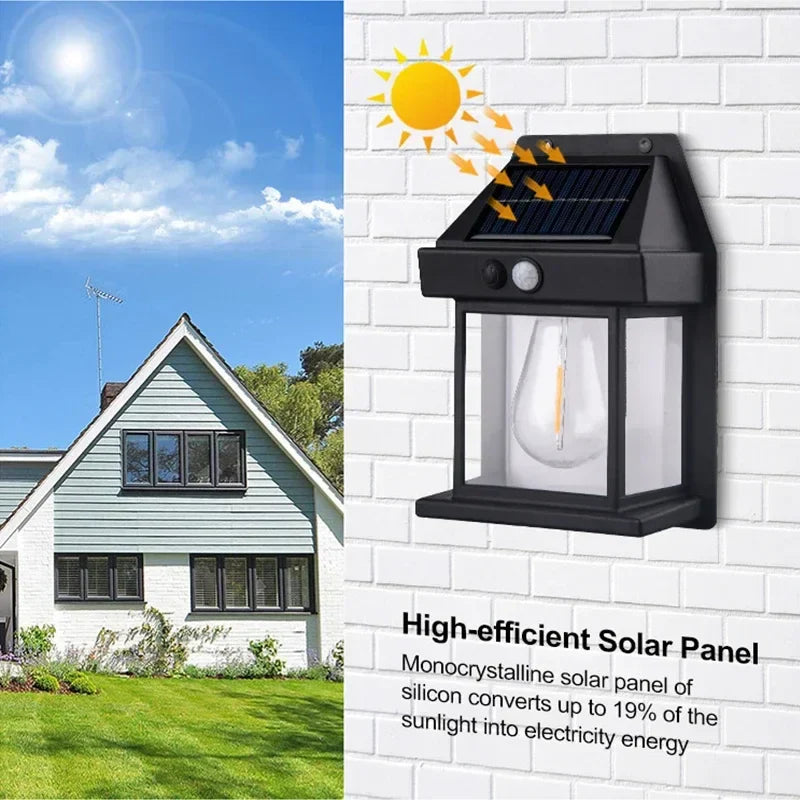 Afralia™ Solar Wall Lamp: Waterproof Outdoor Tungsten Filament Induction Light