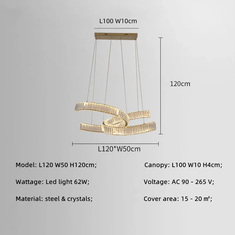 Afralia™ Crystal LED Pendant Lights Remote Control Dimmable Suspension Lamp