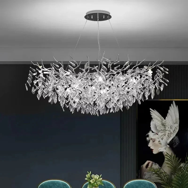 Afralia™ Modern Crystal Ceiling Chandelier LED Pendant Lamp for Home Decor
