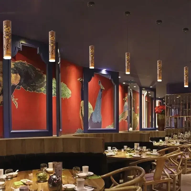 Afralia™ Chinese Modern Art Hotpot Restaurant Bar Pendant Light