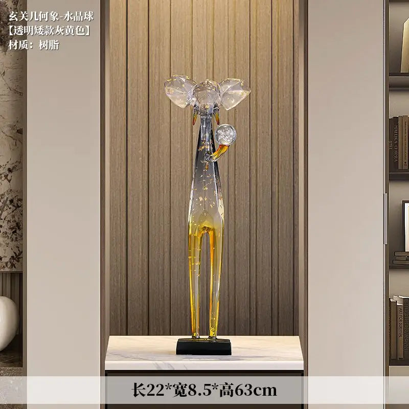 Afralia™ Elephant Floor Decoration Sculpture Living Room TV Cabinet Ornament Figurine