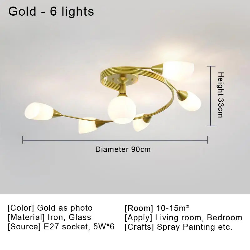 Afralia™ Glass Nordic Ceiling Chandelier for Home Decor Lighting
