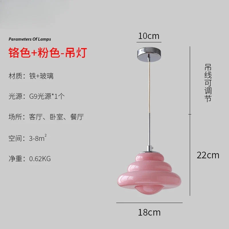 Afralia™ Cream Glass Pendant Lights LED G9 for Girl's Room & Kitchen