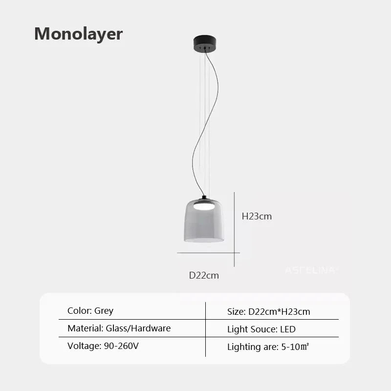 Afralia™ Nordic Glass LED Pendant Lights for Home Decor and Lighting