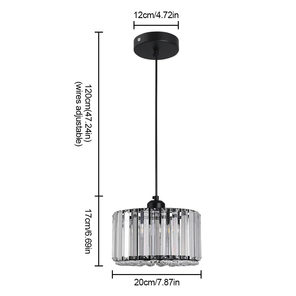 Afralia™ Mini Gold/Black Crystal Pendant Light: Modern Luxury Ceiling Hanging Lamp for Dining Room