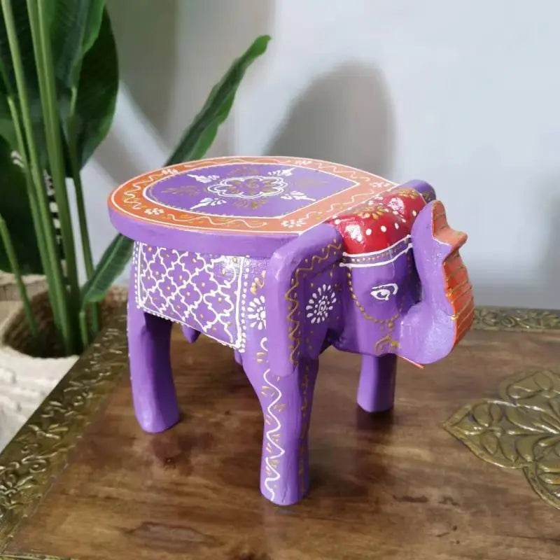 Afralia™ Handmade Elephant Stool: Thai Style Ethnic Wood Low Stool Ornament