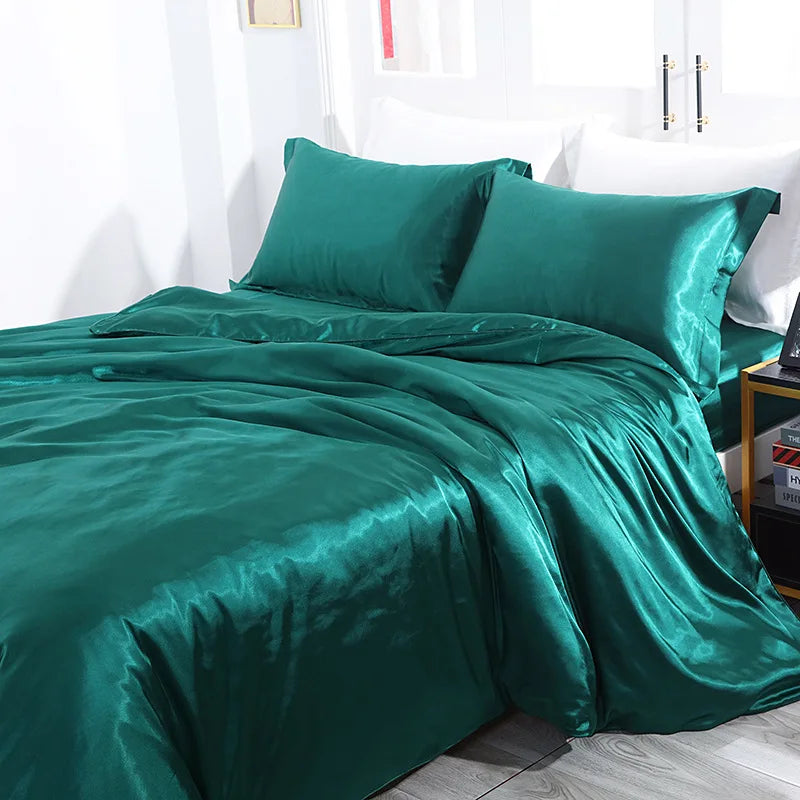 Afralia™ Silk Bedding Set: Smooth 100% Silk Comforter Cover Sets for Full Twin King Queen