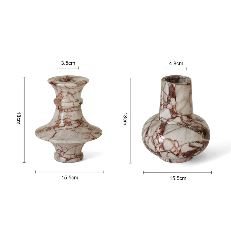 Afralia™ Calacatta Red Marble Vase - Home Decor Accent